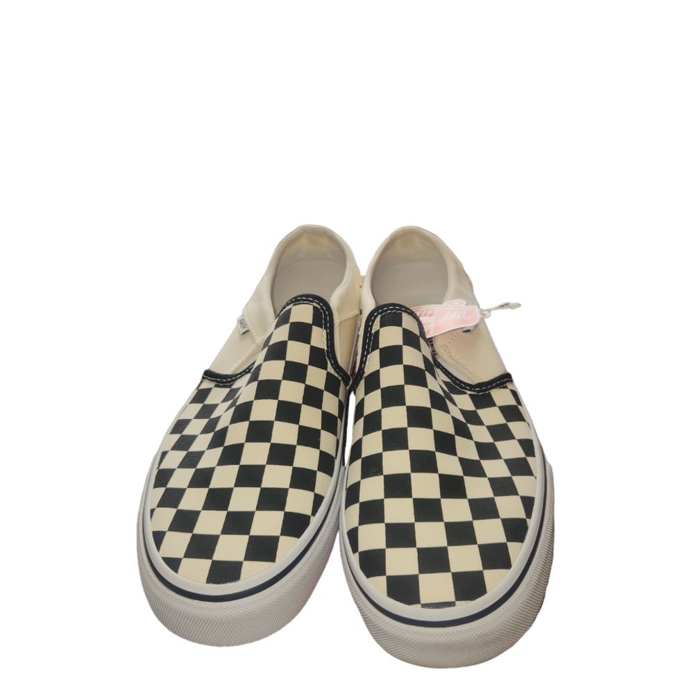 Size 10 -  Womens VANS Asher Checkerboard Black/White - New With BOX